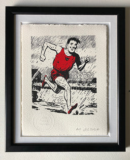 Alf Tupper (the runner's favourite and inspiration) trains in the rain (by the canal)