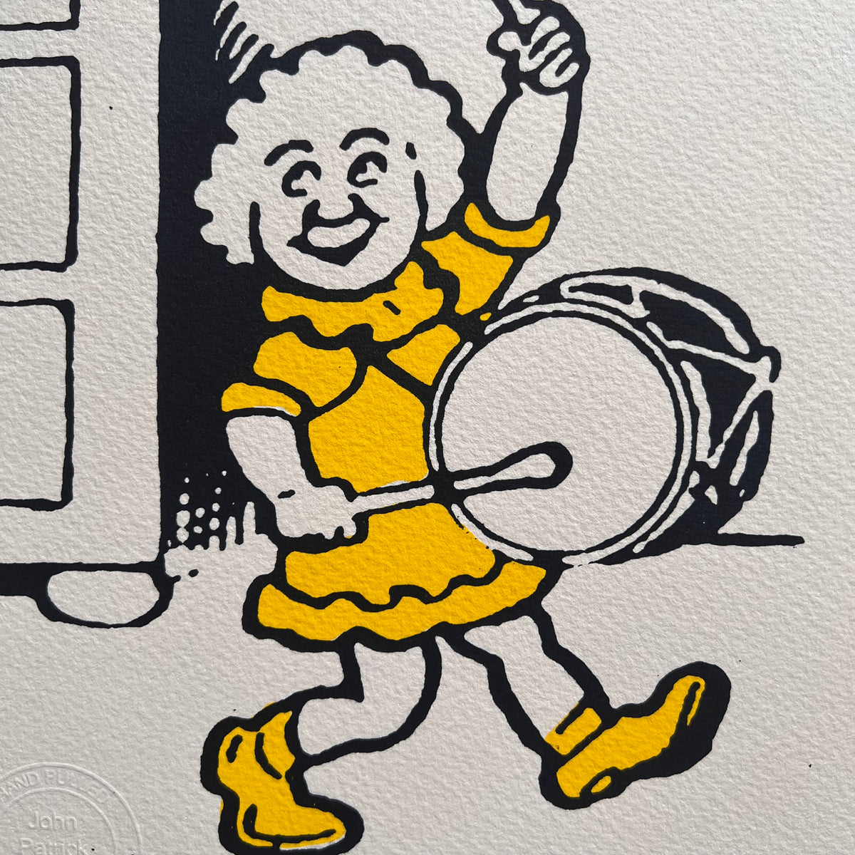 The Bairn beats her drum happily