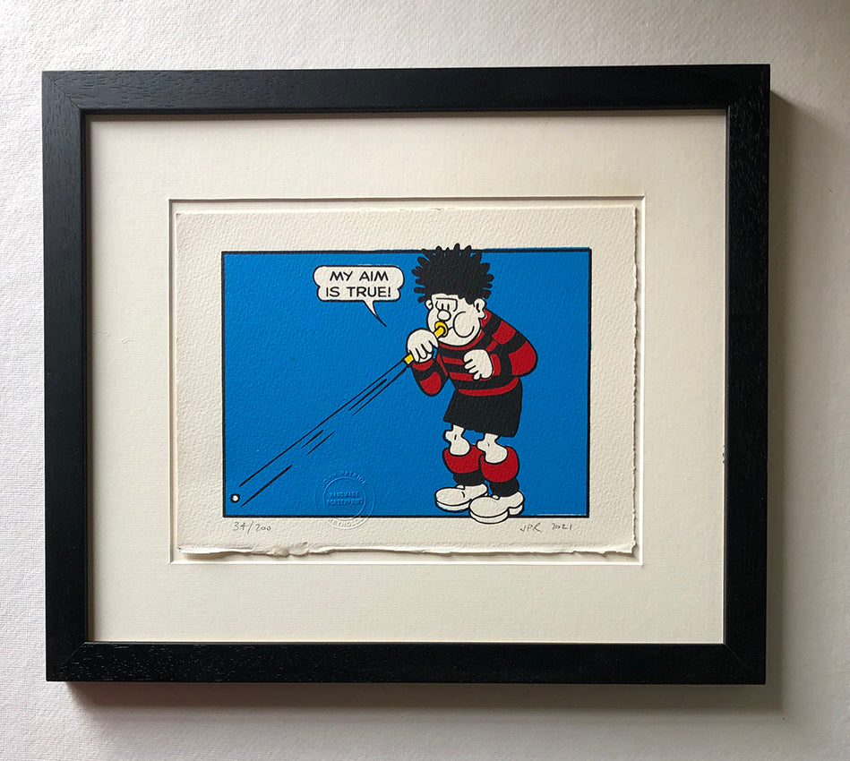 Dennis fires peashooter (and quotes Elvis Costello) – Comic Art Website