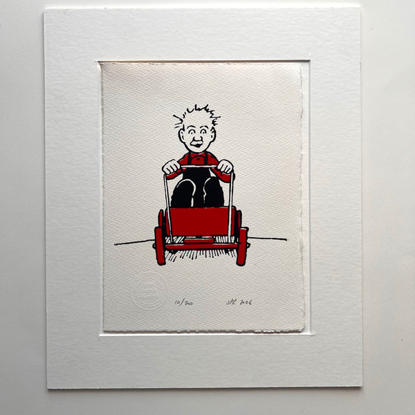 Oor Wullie rides his kartie
