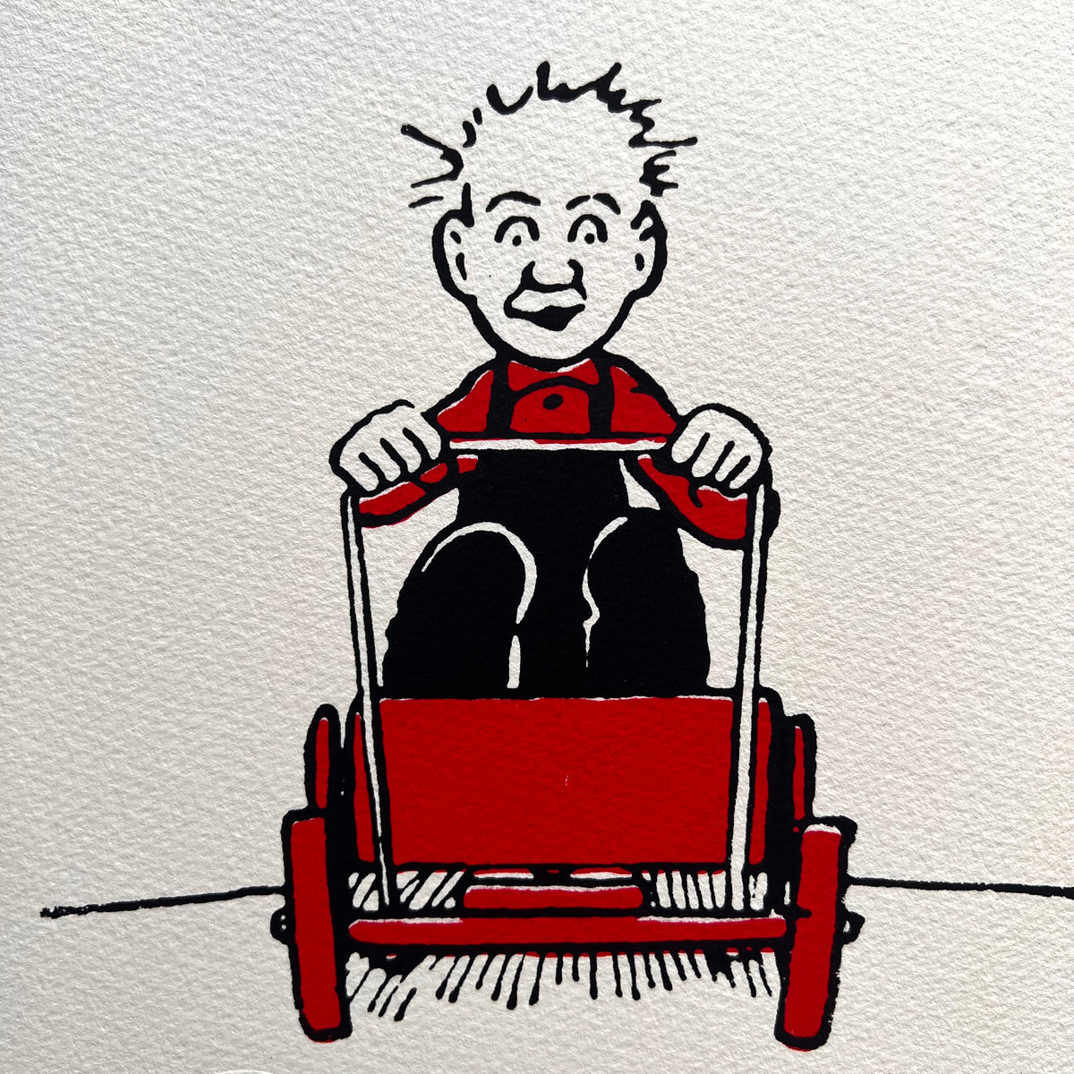 Oor Wullie rides his kartie