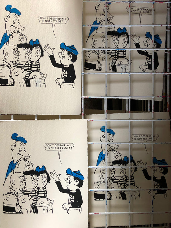 ON THE DRYING RACK: THE BASH STREET KIDS ARE GIVEN A STIRRING TALK BY DANNY