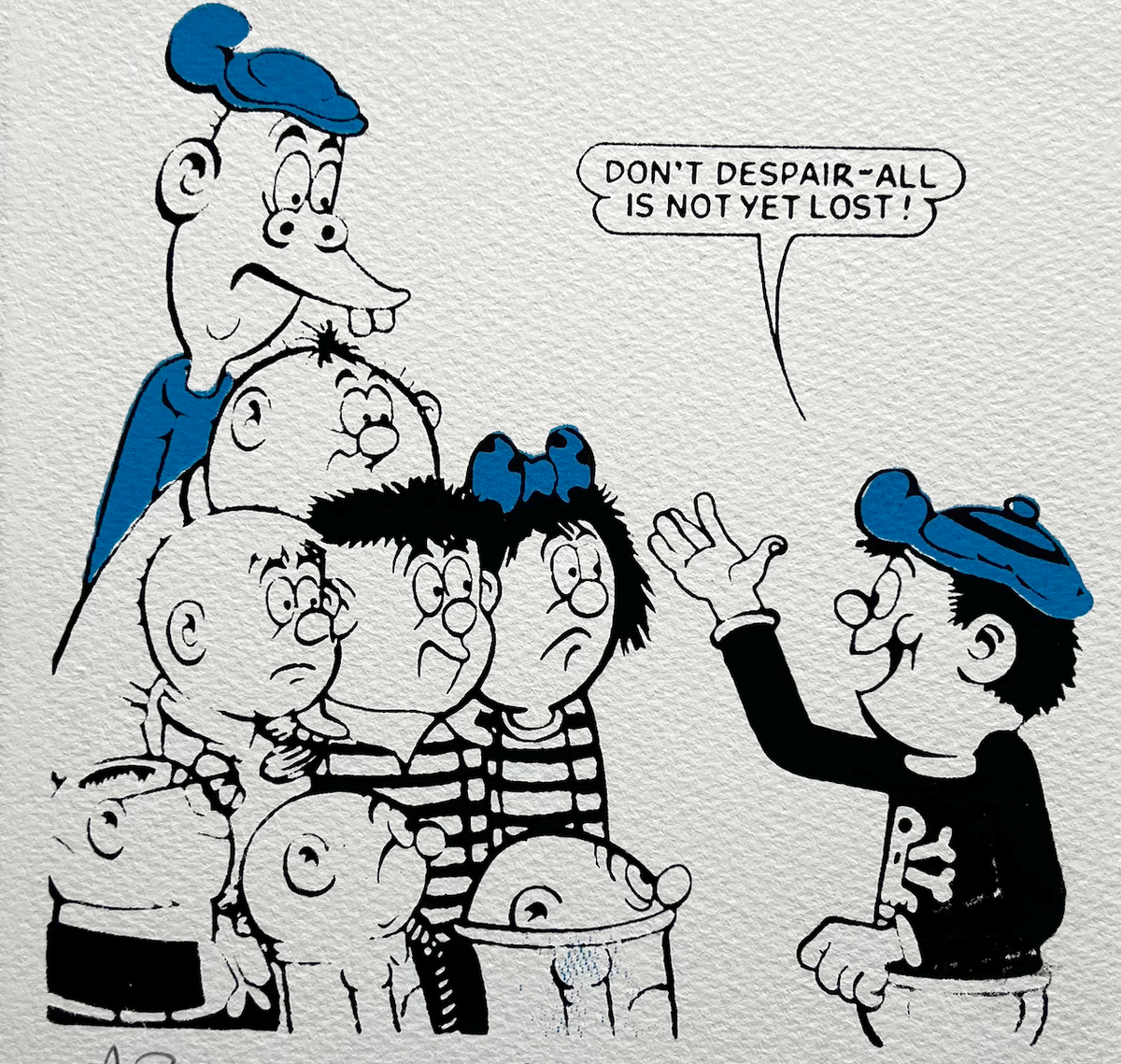 Danny urges his fellow Bash Street Kids not to despair