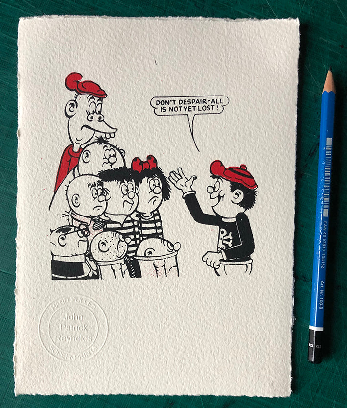 Bash Street Kids urged not to despair by their Henry V (Danny)