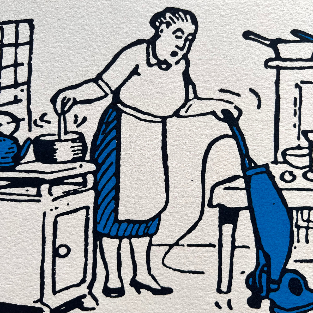 Ma Broon cooks and hoovers