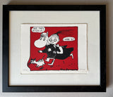 Two Moomin characters - Moomintroll and Mymble – run away from their pursuers, but hope they'll get caught
