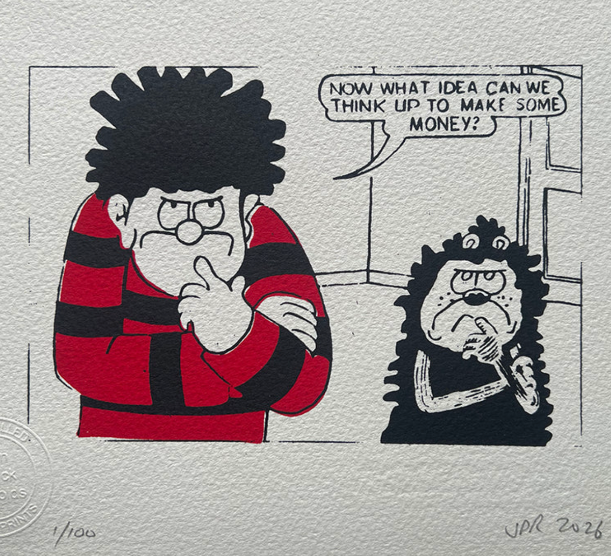 Dennis and Gnasher need to make money
