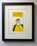 The Dandy's Desperate Dan wears a yellow shirt and hat and says: I can't remember who I am or where I live