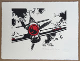 Red nosed Hurricane flying at the reader. From The Victor comic. Approved by publisher DC Thomson & Co Ltd